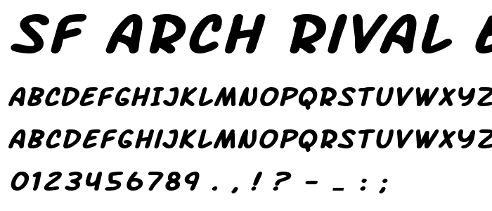 SF Arch Rival Extended Bold Italic font